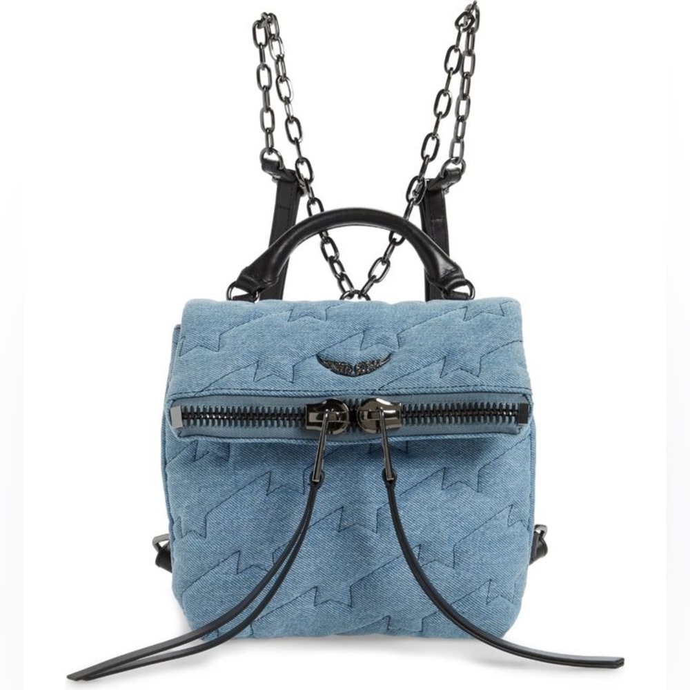 Zadig and Voltaire Elegant Denim Backpack